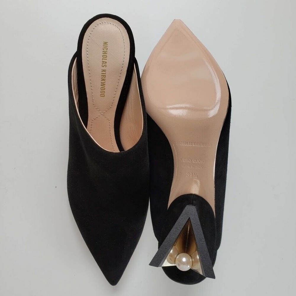 Nicholas Kirkwood Veronika Suede Mules - Black - Picture 5 of 7